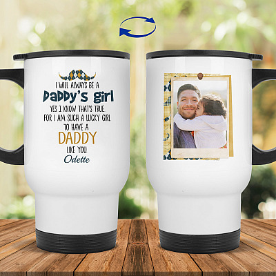 14 oz. White Travel Mug