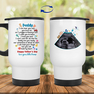 14 oz. White Travel Mug