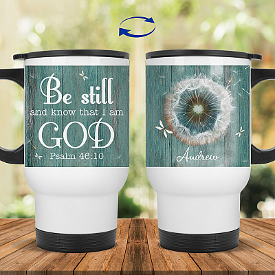 14 oz. White Travel Mug