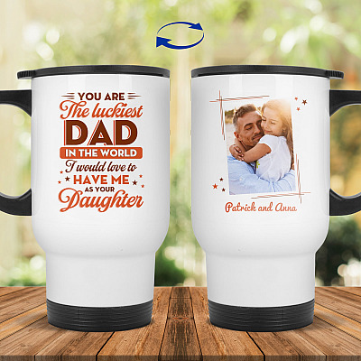 14 oz. White Travel Mug