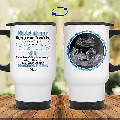 14 oz. White Travel Mug