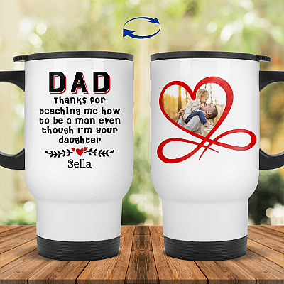 14 oz. White Travel Mug