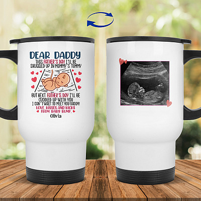 14 oz. White Travel Mug