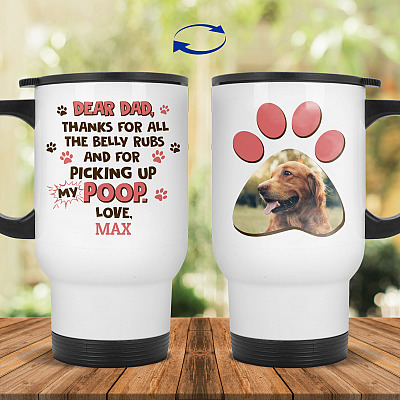 14 oz. White Travel Mug