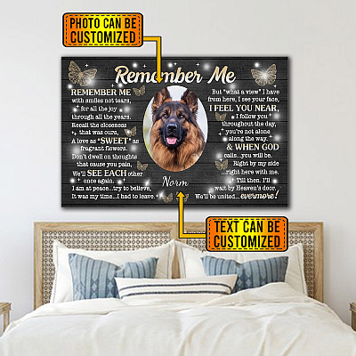 Alternative view of Personalized Photo Remember Me With Smiles Not Tears Gallery Wrapped Framed Canvas Prints - Unframed Poster