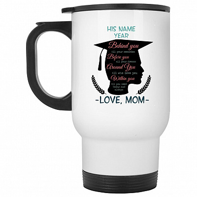 14 oz. White Travel Mug