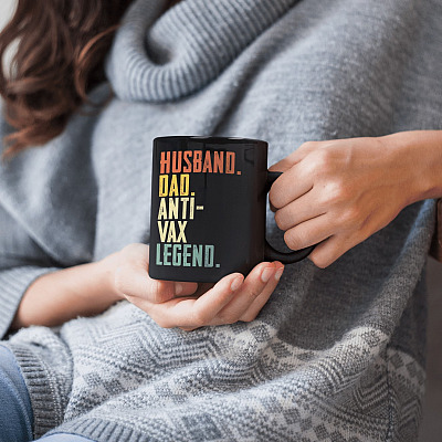 Alternative view of Vintage Husband Dad Anti-Vax Legend Ceramic Coffee Mug - Beer Stein - Water Bottle - Color Changing Mug