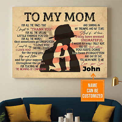 Personalized Firefighter To My Mom For All The Times That I Forget To Thank You Framed Canvas - Unframed Poster