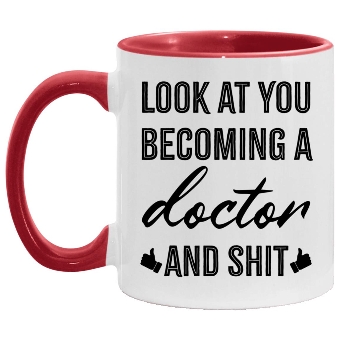 Doctor Accent Mug, White/Red, 11 oz. Accent Mug