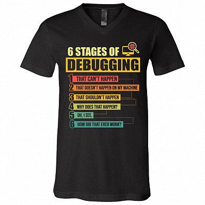 bug t, Black, V-Neck T-Shirt