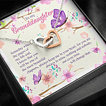 To My Granddaughter Someday When The Pages Of My Life End Interlocking Hearts Pendant Necklace
