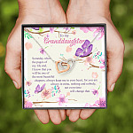 To My Granddaughter Someday When The Pages Of My Life End Interlocking Hearts Pendant Necklace