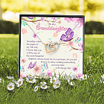 To My Granddaughter Someday When The Pages Of My Life End Interlocking Hearts Pendant Necklace