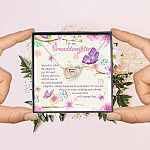 To My Granddaughter Someday When The Pages Of My Life End Interlocking Hearts Pendant Necklace