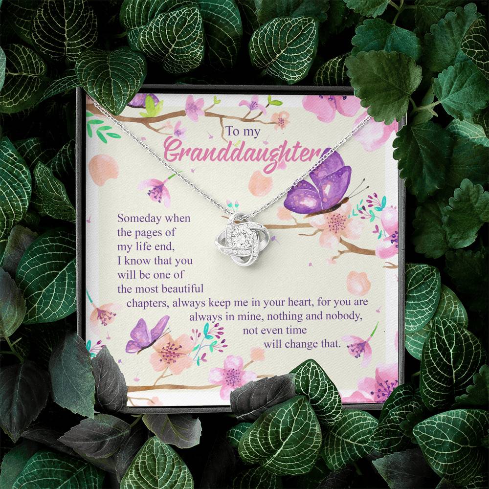 To My Granddaughter Someday When The Pages Of My Life End Love Knot Necklace