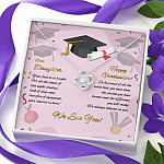 To My Daughter Happy Graduation Day Your Future Is Bright Love Knot Pendant Necklace