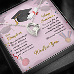 To My Daughter Happy Graduation Day Your Future Is Bright Forever Love Pendant Necklace