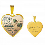 Personalized So Many in the Sea Yet I Found You and You Found Me Turtle Couple Heart Pendant Necklace