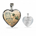 Personalized So Many in the Sea Yet I Found You and You Found Me Turtle Couple Heart Pendant Necklace