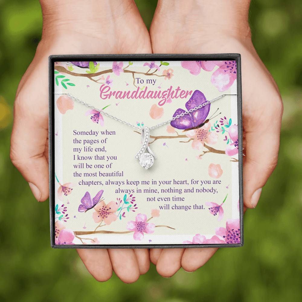 To My Granddaughter Someday When The Pages Of My Life End Alluring Beauty Necklace