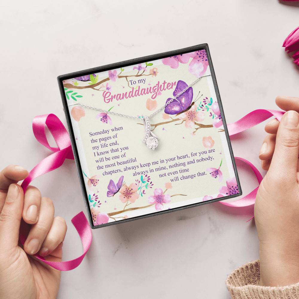 To My Granddaughter Someday When The Pages Of My Life End Alluring Beauty Necklace