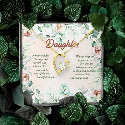 To My Daughter Someday When The Pages Of My Life End Forever Love Heart Pendant Necklace