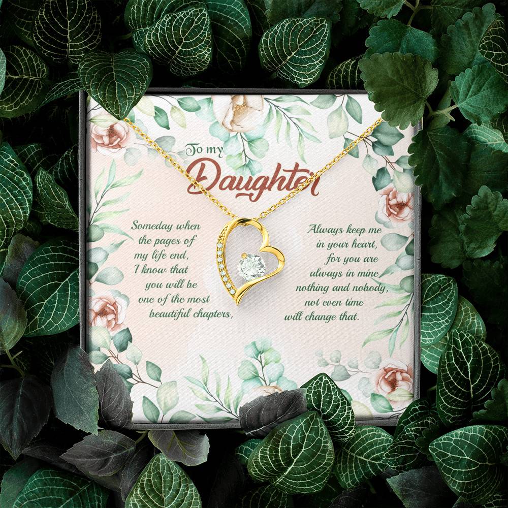 To My Daughter Someday When The Pages Of My Life End Forever Love Heart Pendant Necklace