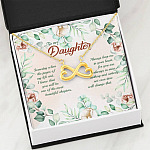 To My Daughter Someday When The Pages Of My Life End Infinity Heart Pendant Necklace