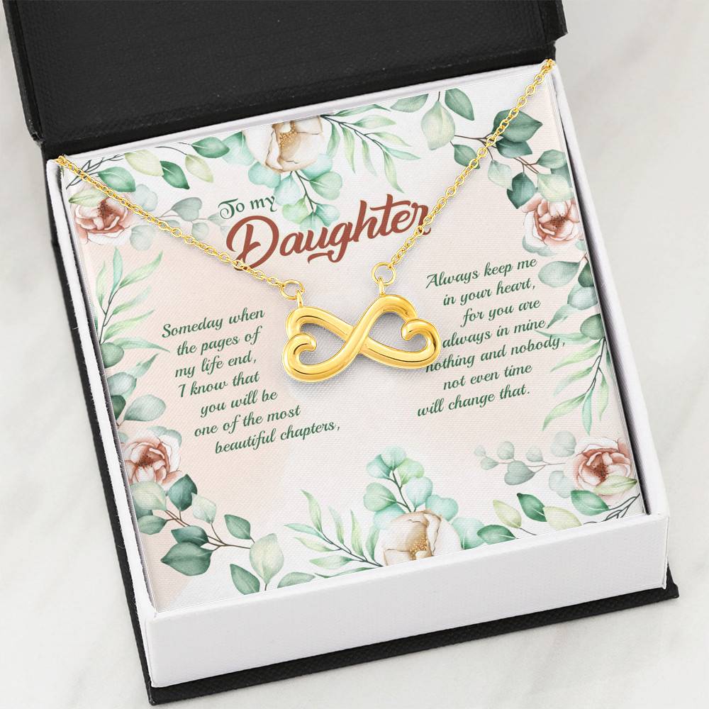 To My Daughter Someday When The Pages Of My Life End Infinity Heart Pendant Necklace
