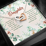 To My Daughter Someday When The Pages Of My Life End Interlocking Hearts Pendant Necklace