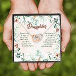 To My Daughter Someday When The Pages Of My Life End Interlocking Hearts Pendant Necklace