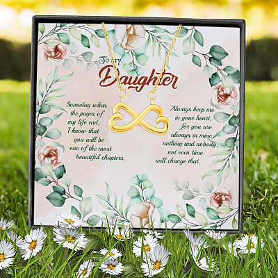 Alternative view of To My Daughter Someday When The Pages Of My Life End Infinity Heart Pendant Necklace