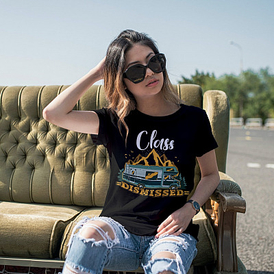 Alternative view of Class Dismissed Camping T-Shirt
