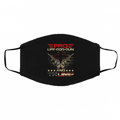 Pro Life God Mask Cover, Black, Cloth Face Cover – Medium/Large