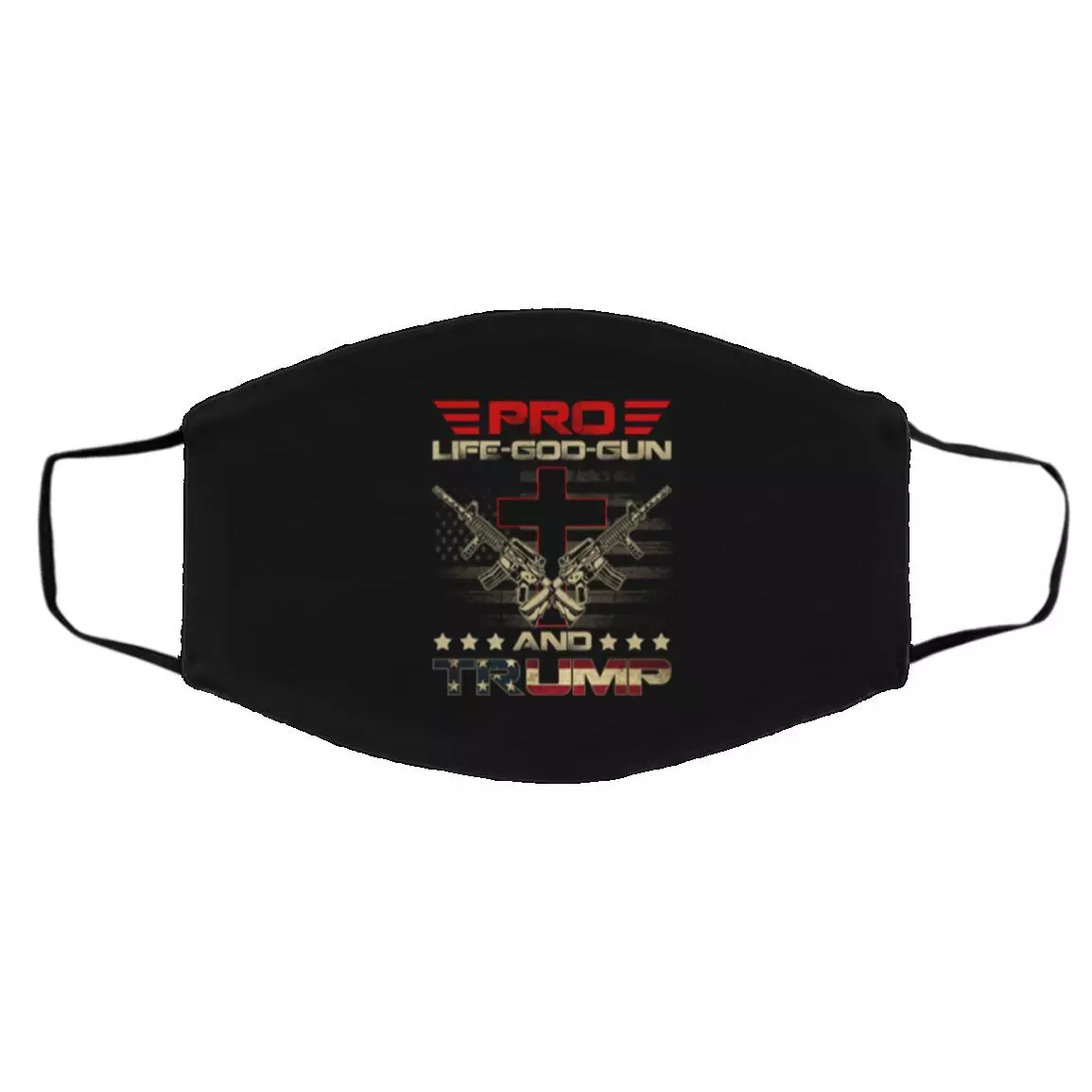 Pro Life God Mask Cover, Black, Cloth Face Cover – Medium/Large