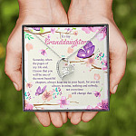 To My Granddaughter Someday When The Pages Of My Life End Forever Love Heart Pendant Necklace