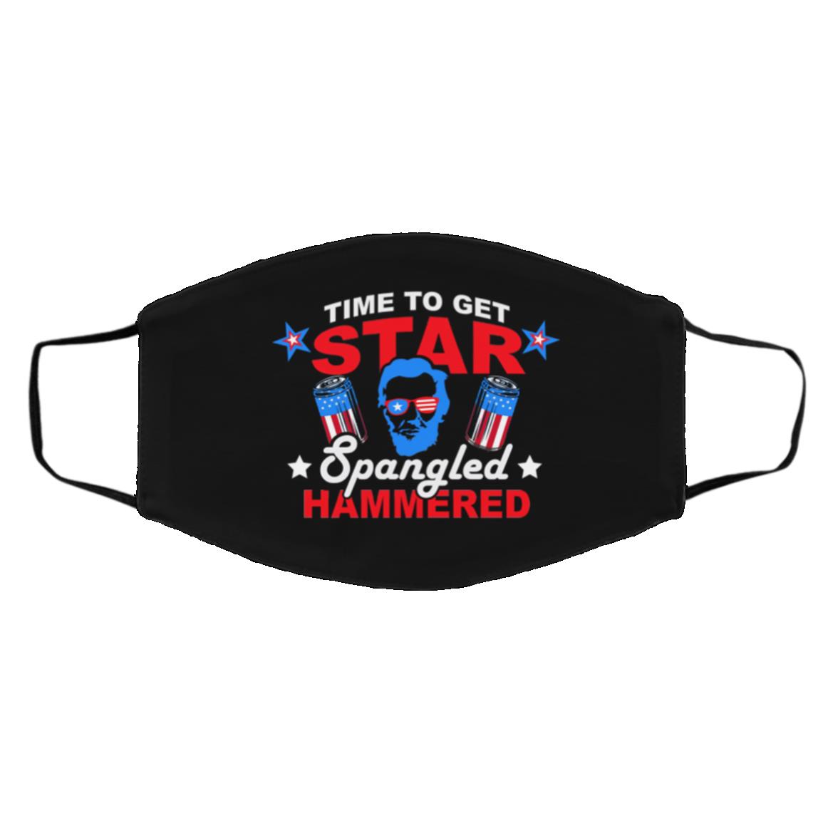 Abraham Lincoln Time Mask Cover, Black, Cloth Face Cover – Medium/Large