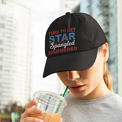 Alternative view of Time to Get Star Spangled Hammered Twill Cap - High-Profile Snapback Hat - Trucker Hat