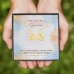 3VT. You Give Me A Boner Infinity Heart Necklace (Gold)