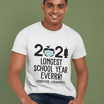 Alternative view of 2021 Longest School Year Ever T-Shirt - Teacher Survivor Shirt
