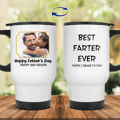 14 oz. White Travel Mug