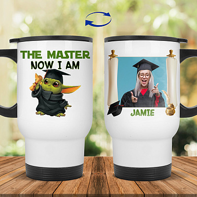 14 oz. White Travel Mug