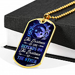 Wolves The Existence of One Depends on The Existence of The Other Dog Tag Pendant Necklace