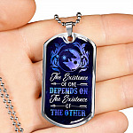 Wolves The Existence of One Depends on The Existence of The Other Dog Tag Pendant Necklace