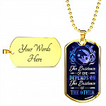 Wolves The Existence of One Depends on The Existence of The Other Dog Tag Pendant Necklace