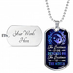 Wolves The Existence of One Depends on The Existence of The Other Dog Tag Pendant Necklace