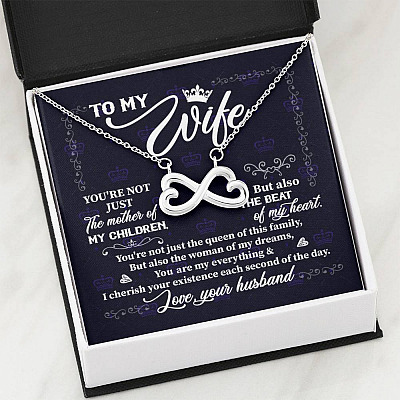 To My Wife You're Not Just the Mother of My Children Infinity Heart Pendant Necklace