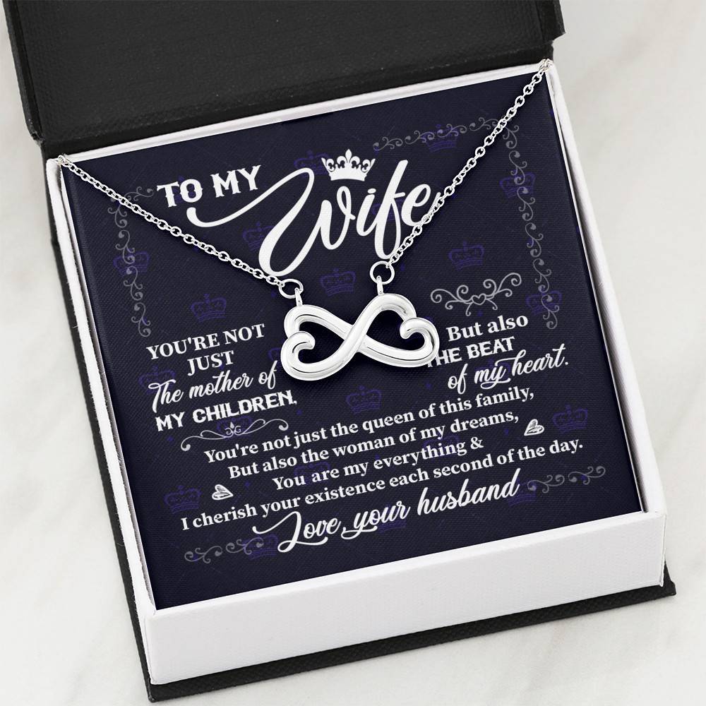 To My Wife You're Not Just the Mother of My Children Infinity Heart Pendant Necklace