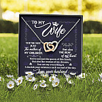 To My Wife You're Not Just the Mother of My Children Interlocking Hearts Pendant Necklace