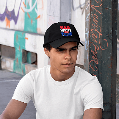 Alternative view of Red White And Trump Twill Cap - High-Profile Snapback Hat - Trucker Hat